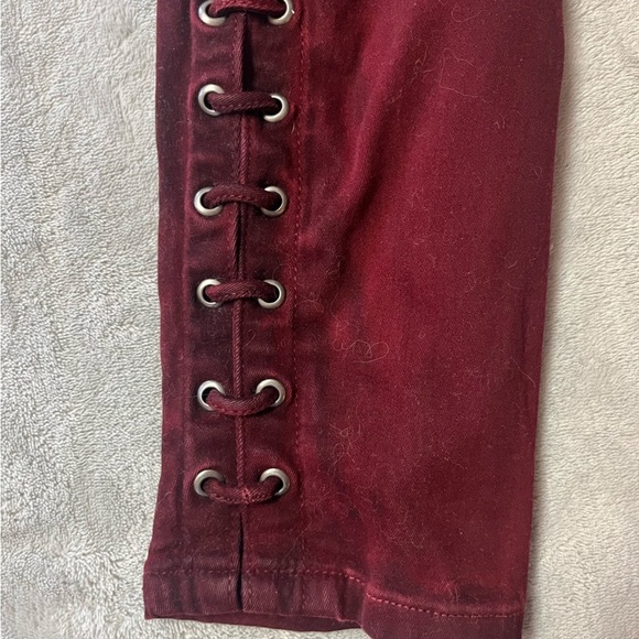 Guess Kate Skinny Merlot Lace Up Side Jeans - Picture 10 of 15